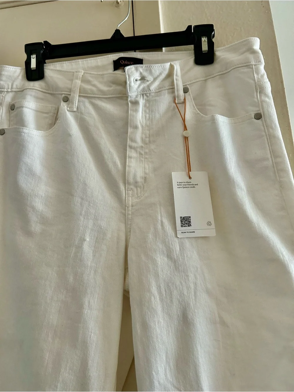 Quince White Wide-Leg Women’s Jeans - Picture 5 of 9